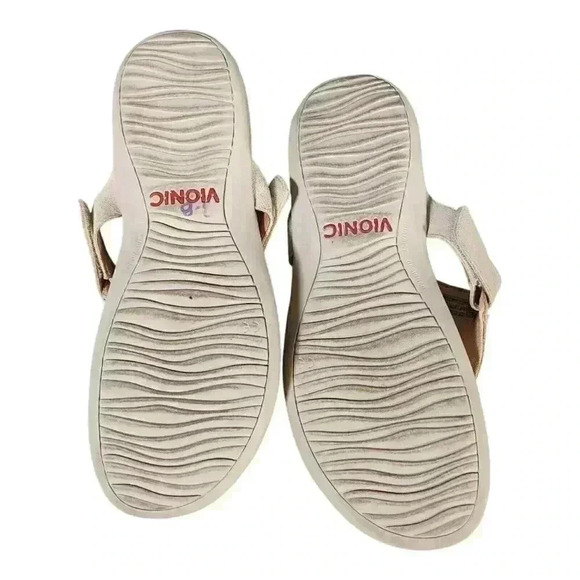 Vionic Sandals Wanda Thong Bone Beige Women's 9 Leather Snake 41 - Picture 7 of 8